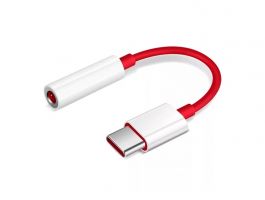 ONEPLUS audió adapter kábel (3.5mm jack aljzat - Type-C), piros (57983104916)